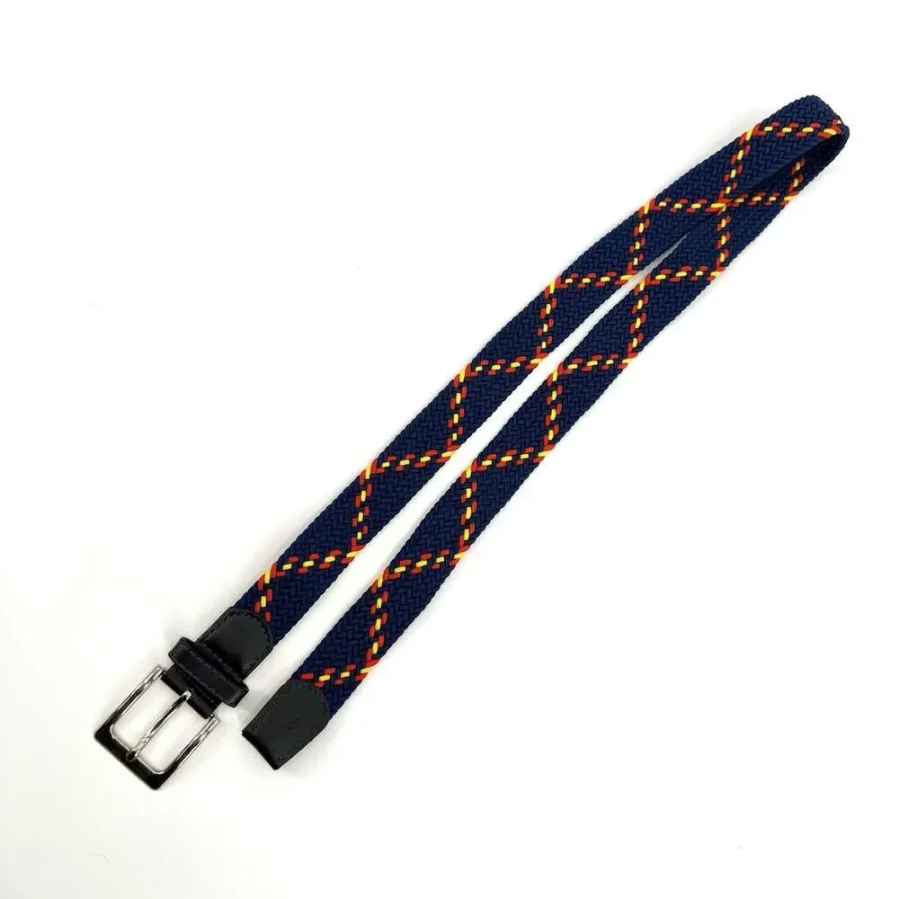 VB Woven Nylon Corded Navy/Multi Color Mens Belt 43 Inches /110 cm